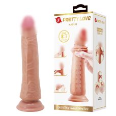 Фалоімітатор реалістичний з хребтом на присосці з ефектом ковзної шкіри тілесного кольору LyBaile Sliding Skin