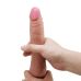 Фалоімітатор реалістичний з хребтом на присосці з ефектом ковзної шкіри тілесного кольору LyBaile Sliding Skin