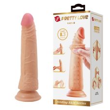 Фаллоимитатор реалистик на присоске гибкий с подвижной кожей телесный LYBAILE Pretty Love Kable