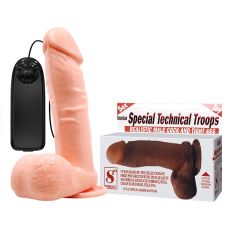 Вібратор реалістичний з функцією ротації на присосці BAILE бежевий