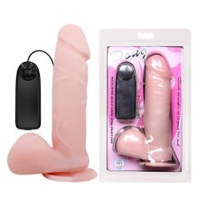 Вибратор на присоске реалистичный телесного цвета Dong Vibrating