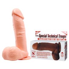 Фаллоимитатор 19 см/4,4 см реалистичный бежевый на присоске Baile Penis