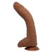 Фаллоимитатор реалистик с рельефной поверхностью на присоске коричневый Baile Beautiful ALEX