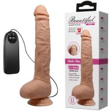 Реалистичный вибратор на присоске бежевый Lybaile Sextoy top penis