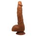 Суперреалистичный фаллоимитатор с мошонкой на присоске коричневый Baile Beautiful JASON