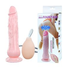 Фалоімітатор 17,5 см/4 см рельєфний на присоску з функцією сім'явиверження Eros Fountain