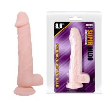 Фалоімітатор 18 см/4,5 см реалістичний з кібершкіри на присоску SUPER Dildo 8.6