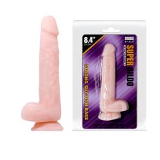 Фалоімітатор 17 см/4,5 см реалістичний з кібершкіри на присоску SUPER Dildo 8.4 тілесного кольору