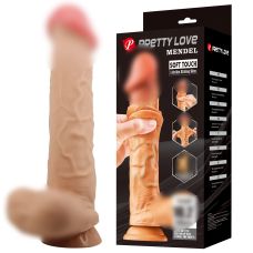 Фалоімітатор реалістичний на присосці з хребтом та ефектом ковзної шкіри тілесного кольору LyBaile Sliding Skin