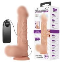 Великий вібратор реалістичний на присосці тілесного кольору з пультом ДК Lybaile Baile Beautiful Bergrisi Vibration довжина 260 мм