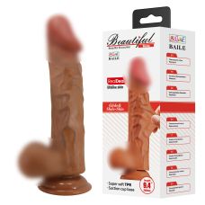 Фалоімітатор реалістичний з мошонкою на присосці бежевий Lybaile BAILE Beautiful Burag 9.4