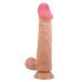 Фаллоимитатор реалистичный на присоске с хребтом и эффектом скользящей кожи телесного цвета LyBaile Flesh Sliding Skin