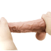 Фаллоимитатор реалистичный на присоске с хребтом и эффектом скользящей кожи телесного цвета LyBaile Flesh Sliding Skin