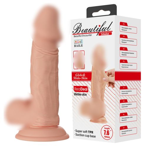 Фаллоимитатор с мошонкой реалистичный на присоске телесного цвета Lybaile Baile Zebulon