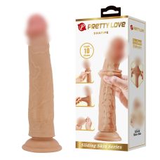 Фалоімітатор реалістичний на присосці з ефектом ковзної шкіри тілесного кольору LyBaile Sharife