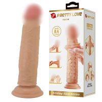 Фалоімітатор реалістичний на присосці з ефектом ковзної шкіри тілесного кольору LyBaile Keon Sliding Skin