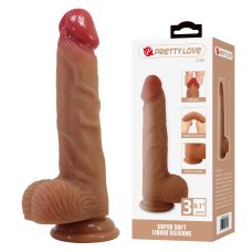 Силиконовый фаллоимитатор реалистичный на присоске телесный Lybaile PRETTY LOVE Lisle 8.1 Super Soft Liquid Dildo