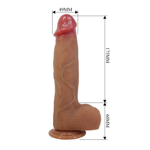 Силіконовий фалоімітатор реалістичний на присосці тілесний Lybaile PRETTY LOVE Orton 9.2 Super Soft Liquid Dildo