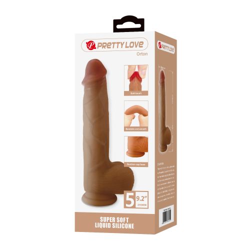 Силіконовий фалоімітатор реалістичний на присосці тілесний Lybaile PRETTY LOVE Orton 9.2 Super Soft Liquid Dildo