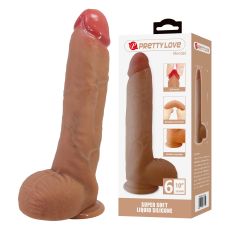 Силиконовый фаллоимитатор реалистичный на присоске телесный Lybaile PRETTY LOVE Mendel 10 Super Soft Liquid Dildo