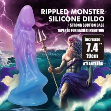 Фаллоимитатор на присоске фиолетово-синий силиконовый Baile Power Monsters Atlanteans 