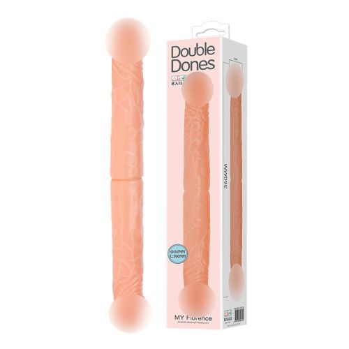 Фалоімітатор двосторонній реалістичний бежевий Baile Double Dones