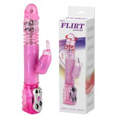 Вібратор з відростком для клітора з функцією ротації та зворотно поступальним рухом рожевого кольору LYBAILE baile flirt powerful
