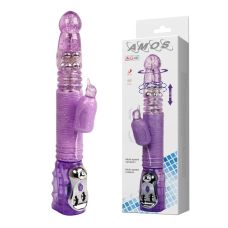 Вібратор з стимулятором клітора водонепроникний Amos 