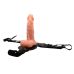 Страпон на трусиках реалистичный с мошонкой бежевый BAILE Ultra Passionate Harness