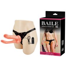 Жіночий анально-вагінальний страпон з вібрацією для подвійного проникнення на трусиках Jessica