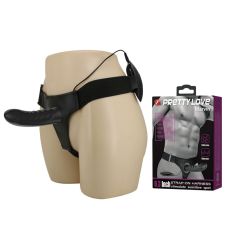 Страпон Чоловічий з вібрацією чорний на трусах пустотілий Pretty Love MARVIN