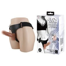 Страпон з вібрацією на ремені коричневий Ultra Passionate Harness Realdeal Penis 6.2