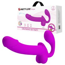 Безременной страпон реалистичный с функцией эякуляции и отростком для стимуляции точки G фиолетового цвета Lybaile Pretty Love Kelpie