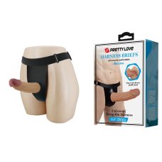 Ремінний реалістичний страпон чоловічий порожнистий тілесного кольору Lybaile Pretty Love Houston