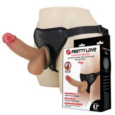 Страпон ременной реалистичный женский силиконовый телесный Lybaile Pretty Love Fogg 4.7 Dildo with Harness Briefs