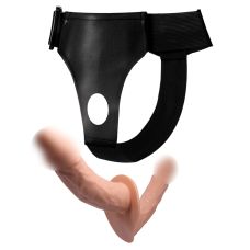 Ремінний реалістичний страпон з двома насадками тілесного кольору Lybaile Baile