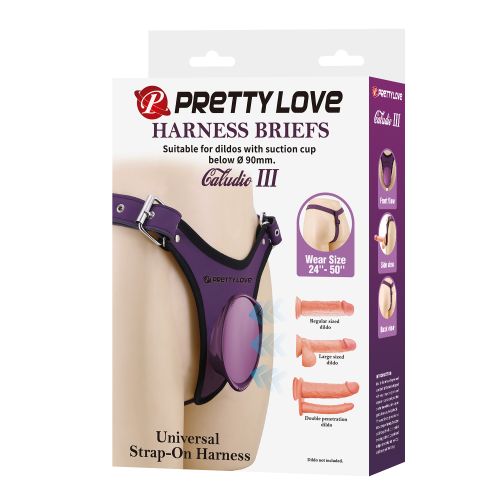 Трусики для страпона на ремнях фиолетовые LYBAILE Pretty Love Caludie III 