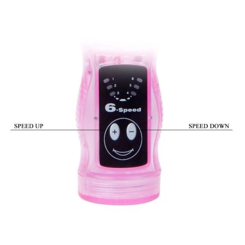 Универсальный вибратор с клиторальным и анальным отростками розового цвета LYBAILE Baile intimate tease