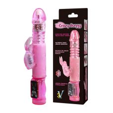 Багатофункціональний вібратор рожевого кольору з 3 функціями вібрації Lybaile BAILE Crazy Bunny