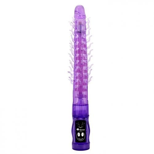 Вибратор силиконовый с мягкими шипиками фиолетовый Thorn Dragon LYBAILE