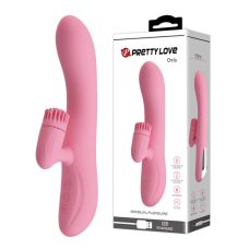 Силіконовий вібратор зі стимуляцією клітора рожевий Pretty Love CHRIS