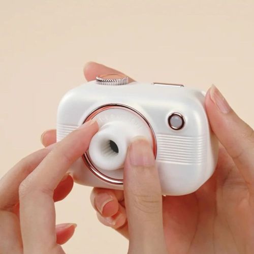 Подвійний Смарт стимулятор 5-в-1 у вигляді фотоапарата для клітора сосків та точки G білий BeYourLover Alberta