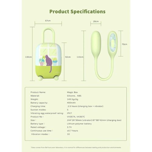 Подвійний смарт вібратор Віброяйце та Вакуумний стимулятор для клітора 2в1 у зарядному кейсі зелений BeYourLover Magic Suitcase