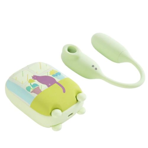 Подвійний смарт вібратор Віброяйце та Вакуумний стимулятор для клітора 2в1 у зарядному кейсі зелений BeYourLover Magic Suitcase