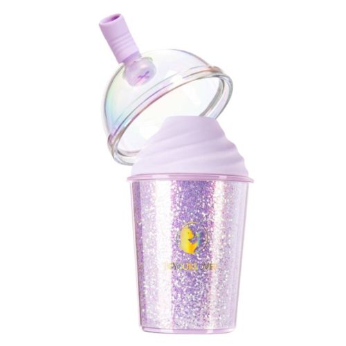 Смарт вакуумний стимулятор у формі стаканчика для коктейлю з ліловим трубочкою BeYourLover Joy Cup