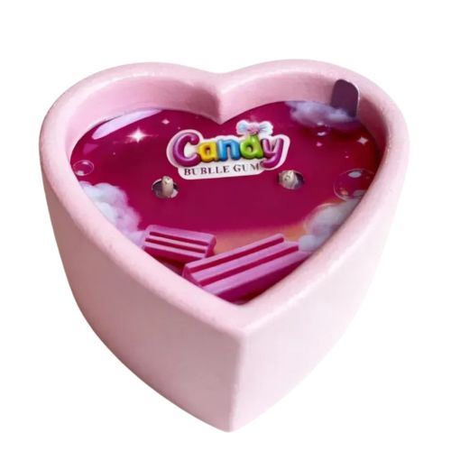 Масажна свічка у формі серця з ароматом жуйки Candy Bubble Gum 70 мл