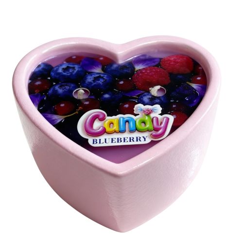 Масажна свічка у формі серця з ароматом чорниці Candy Blueberry 70 мл