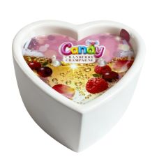 Массажная свеча в форме сердца с ароматом шампанского с клюквой Candy Cranberry Champagne 70 мл