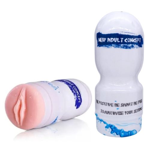 Вагіна мастурбатор у колбі з ребристим тунелем та еластичними вусиками тілесного кольору CANWIN New Dult Concept Vagina