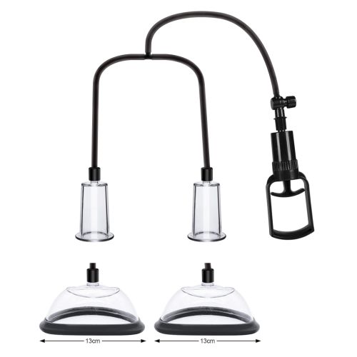 Набір для стимуляції сосків клітора та статевих губ прозоро чорного кольору CANWIN Female Pumps Set